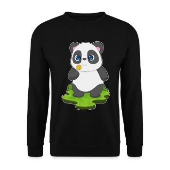 Panda Lutscher - Unisex Pullover - Schwarz - Vorne - Alina (178cm) & Michal (187cm)