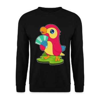 Éventail de main de perroquet - Sweat-shirt Unisexe - noir - Devant - Alina (178cm) & Michal (187cm)