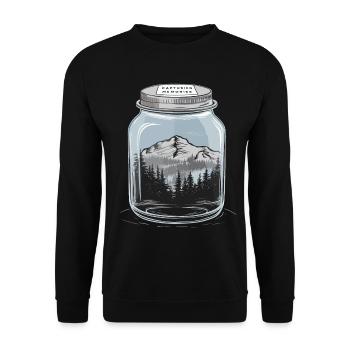 Captured Memories - Berglandschaft im Glas - Unisex Pullover - Schwarz - Vorne - Alina (178cm) & Michal (187cm)
