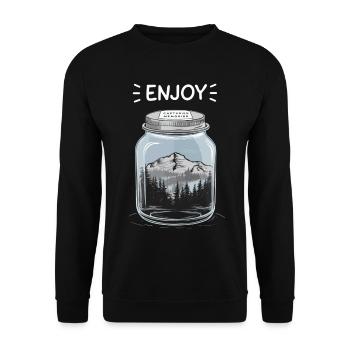 Profitez d’un paysage naturel extérieur dans un verre - Sweat-shirt Unisexe - noir - Devant - Alina (178cm) & Michal (187cm)