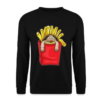 Frites de tortue - Sweat-shirt Unisexe - noir - Devant - Alina (178cm) & Michal (187cm)