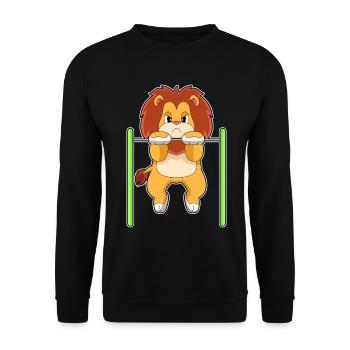 Lion Bodybuilder Tractions Culturisme - Sweat-shirt Unisexe - noir - Devant - Alina (178cm) & Michal (187cm)