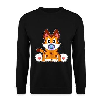 Tétine Tigre-Bébé - Sweat-shirt Unisexe - noir - Devant - Alina (178cm) & Michal (187cm)