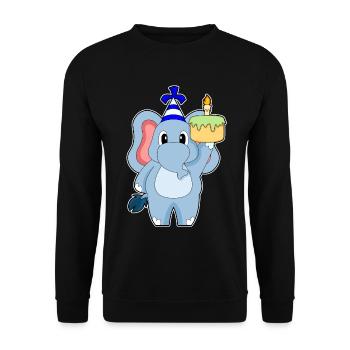 Gâteau d’anniversaire d’éléphant - Sweat-shirt Unisexe - noir - Devant - Alina (178cm) & Michal (187cm)