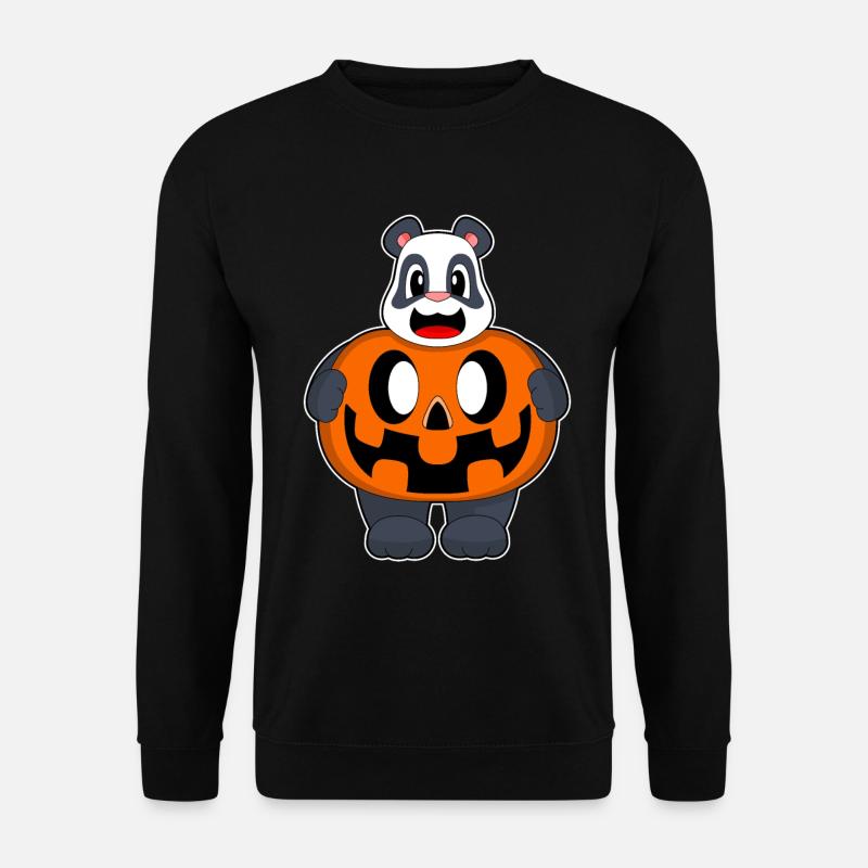 Panda Halloween Kürbis - Unisex Pullover - Schwarz
