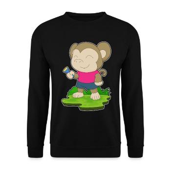 Monkey Flashlight - Unisex Sweatshirt - black - Front - Alina (178cm) & Michal (187cm)