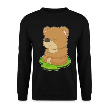 Bär Yoga Fitness Meditation - Unisex Pullover - Schwarz - Vorne - Alina (178cm) & Michal (187cm)