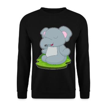 Elefant Yoga Fitness Meditation - Unisex Pullover - Schwarz - Vorne - Alina (178cm) & Michal (187cm)