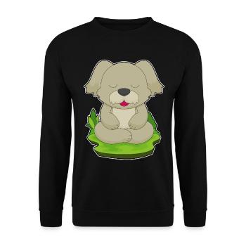 Hund Yoga Fitness Meditation - Unisex Pullover - Schwarz - Vorne - Alina (178cm) & Michal (187cm)