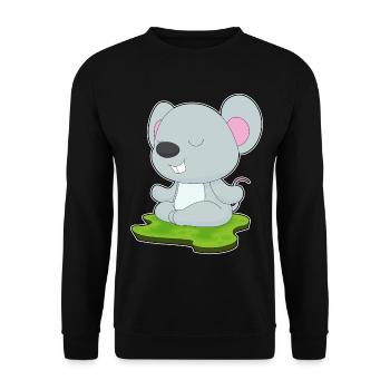 Mouse Yoga Fitness Meditation - Unisex Sweatshirt - black - Front - Alina (178cm) & Michal (187cm)