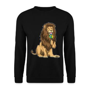 Lion Lollipop - Unisex Sweatshirt - black - Front - Alina (178cm) & Michal (187cm)