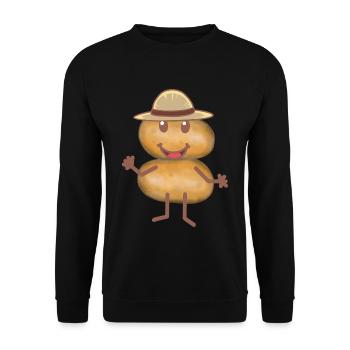 Kartoffeln Gemüse Kartoffel Bauern - Unisex Pullover - Schwarz - Vorne - Alina (178cm) & Michal (187cm)