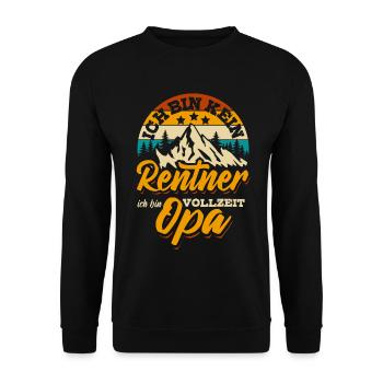 Ich bin kein Rentner ich bin Vollzeit Opa - Unisex Pullover - Schwarz - Vorne - Alina (178cm) & Michal (187cm)