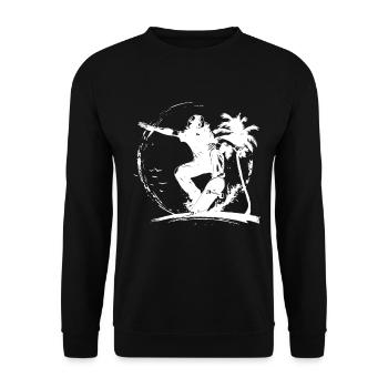 Skateboarding Drawing - Unisex Sweatshirt - black - Front - Alina (178cm) & Michal (187cm)