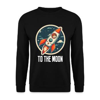 To The Moon Shiba Inu Rocket Crypto Currency - Unisex Sweatshirt - black - Front - Alina (178cm) & Michal (187cm)