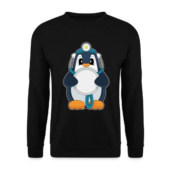 Stéthoscope Penguin Doctor - Sweat-shirt Unisexe - noir - Devant - Alina (178cm) & Michal (187cm)