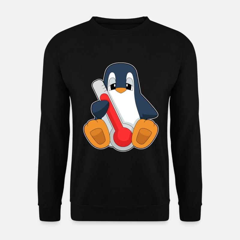 Pinguin Fieberthermometer - Unisex Pullover - Schwarz