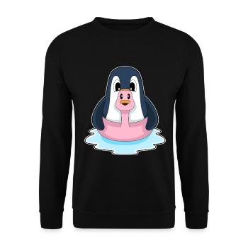 Flamant rose pingouin - Sweat-shirt Unisexe - noir - Devant - Alina (178cm) & Michal (187cm)