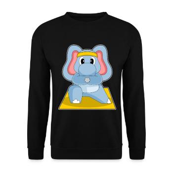 Gymnastique de fitness de yoga d’éléphant - Sweat-shirt Unisexe - noir - Devant - Alina (178cm) & Michal (187cm)