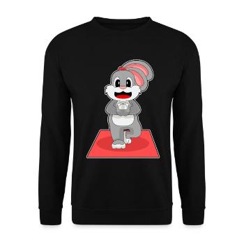 Lapin Yoga Fitness Gymnastique - Sweat-shirt Unisexe - noir - Devant - Alina (178cm) & Michal (187cm)