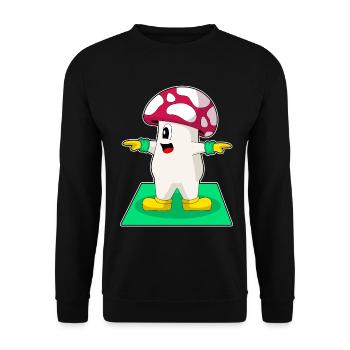 Mushroom Yoga Fitness Gymnastique - Sweat-shirt Unisexe - noir - Devant - Alina (178cm) & Michal (187cm)