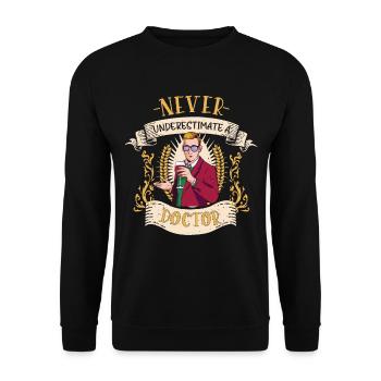 Doctor Medical Professional Funny Gift - Unisex Sweatshirt - black - Front - Alina (178cm) & Michal (187cm)