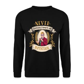 Cadeau drôle professionnel de vision d'opticien - Sweat-shirt Unisexe - noir - Devant - Alina (178cm) & Michal (187cm)