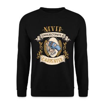 Cadeau drôle professionnel de charpentier en bois - Sweat-shirt Unisexe - noir - Devant - Alina (178cm) & Michal (187cm)