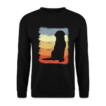 Dog Drawing Vintage Look - Unisex Sweatshirt - black - Front - Alina (178cm) & Michal (187cm)