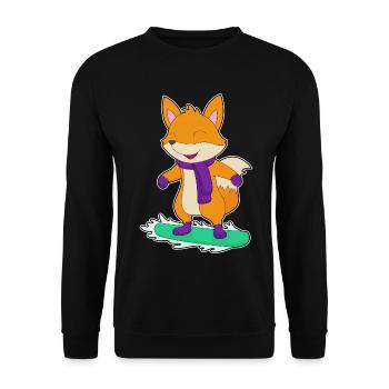 Fuchs Snowboarder Snowboard - Unisex Pullover - Schwarz - Vorne - Alina (178cm) & Michal (187cm)
