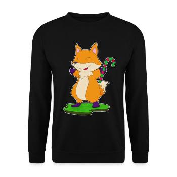 Canne de bonbon renard - Sweat-shirt Unisexe - noir - Devant - Alina (178cm) & Michal (187cm)