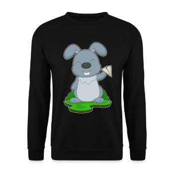 Rabbit Paper Airplane - Unisex Sweatshirt - black - Front - Alina (178cm) & Michal (187cm)