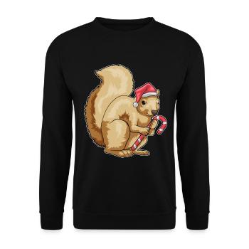 Canne de Noël écureuil - Sweat-shirt Unisexe - noir - Devant - Alina (178cm) & Michal (187cm)