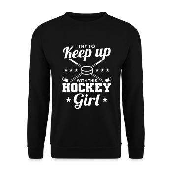 Eishockey Mädel - Unisex Pullover - Schwarz - Vorne - Alina (178cm) & Michal (187cm)