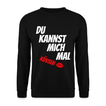 Du kannst mich mal küssen - Unisex Pullover - Schwarz - Vorne - Alina (178cm) & Michal (187cm)