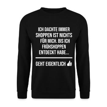 Shopping ist nichts für mich - Unisex Pullover - Schwarz - Vorne - Alina (178cm) & Michal (187cm)