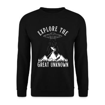 Explore the Great Unknown UFO Aliens - Unisex Sweatshirt - black - Front - Alina (178cm) & Michal (187cm)