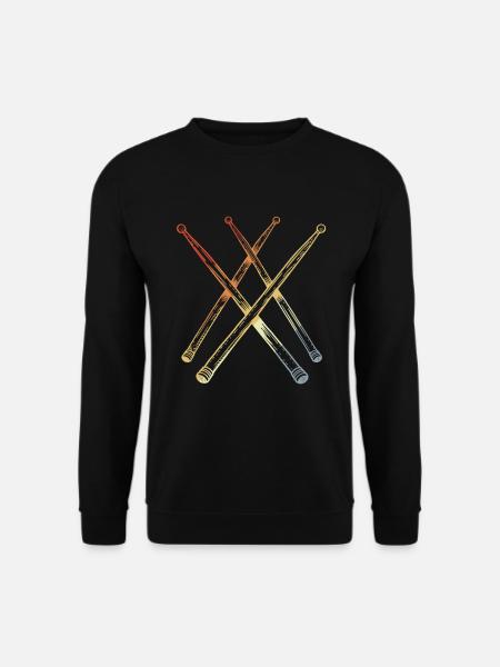 Retro Drumsticks Sketch - Unisex Sweatshirt - black