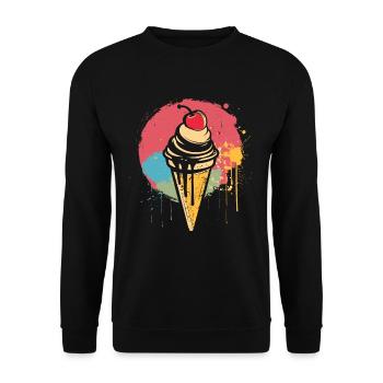Ice cream cone graffiti - Unisex Sweatshirt - black - Front - Alina (178cm) & Michal (187cm)