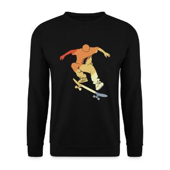 Vintage Skateboarding Graphic - Unisex Sweatshirt - black - Front - Alina (178cm) & Michal (187cm)