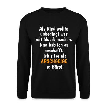 Als Kind wollte ich unbedingt was mit Musik machen - Unisex Pullover - Schwarz - Vorne - Alina (178cm) & Michal (187cm)