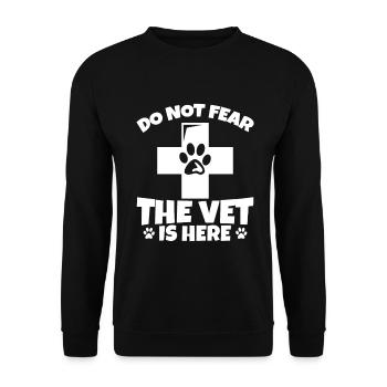 Don't worry, the vet is there - Unisex Sweatshirt - black - Front - Alina (178cm) & Michal (187cm)