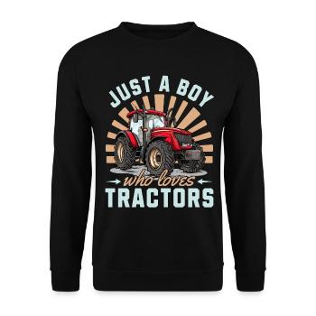 Tractor Boys Agriculture Farm Kids - Unisex Sweatshirt - black - Front - Alina (178cm) & Michal (187cm)