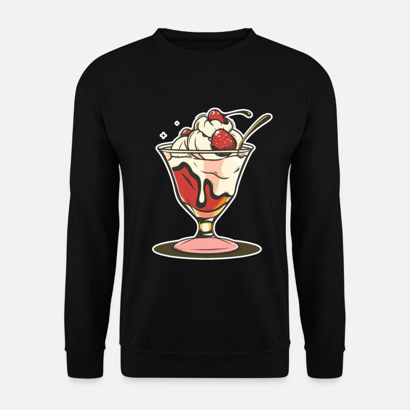 Eisbecher Zeichnung - Unisex Pullover - Schwarz