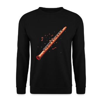 Flûte graphique - Sweat-shirt Unisexe - noir - Devant - Alina (178cm) & Michal (187cm)