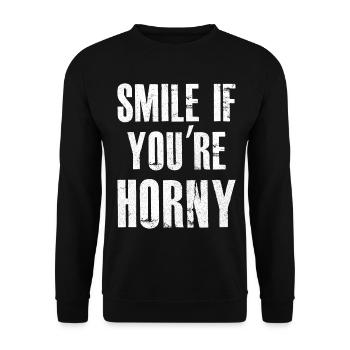 Souriez si vous êtes excité - Sweat-shirt Unisexe - noir - Devant - Alina (178cm) & Michal (187cm)