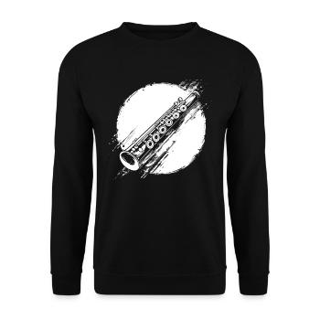 Flûte graphique - Sweat-shirt Unisexe - noir - Devant - Alina (178cm) & Michal (187cm)