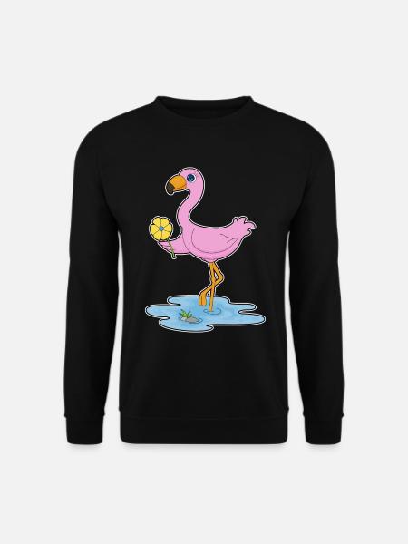 Flamingo Flower - Unisex Sweatshirt - black