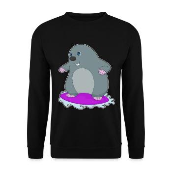 Été de surf sur la planche de surf de taupe - Sweat-shirt Unisexe - noir - Devant - Alina (178cm) & Michal (187cm)