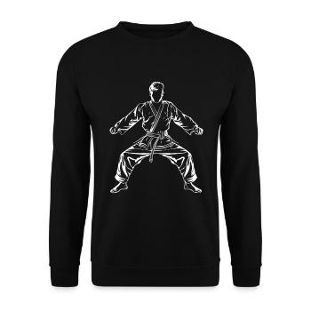 Dessin de garçon de karaté - Sweat-shirt Unisexe - noir - Devant - Alina (178cm) & Michal (187cm)